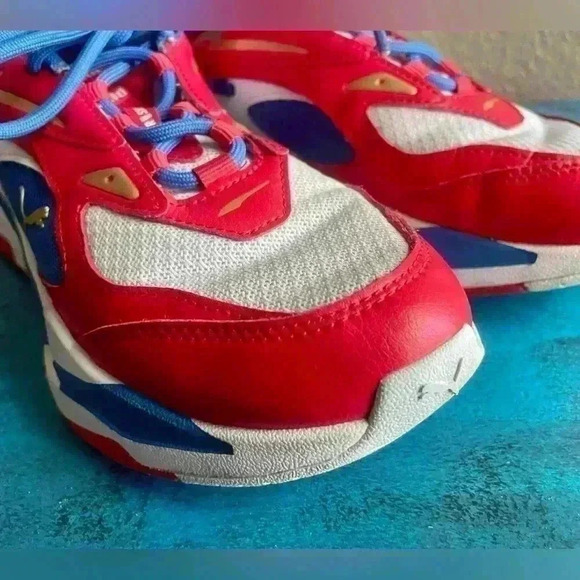 PUMA RS-Fast RWB JR Boys Youth Athletic Shoes Size 6 White Red Blue Gold - Picture 7 of 11